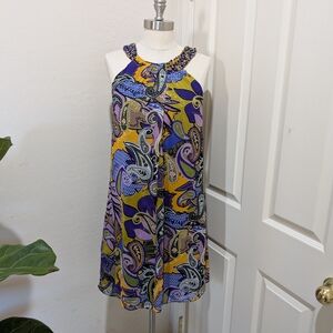 Colorful Paisley Halter Dress
